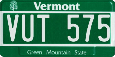 VT license plate VUT575