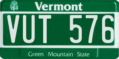 VT license plate VUT576