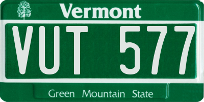 VT license plate VUT577