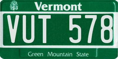 VT license plate VUT578