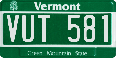 VT license plate VUT581