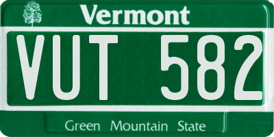 VT license plate VUT582