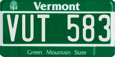 VT license plate VUT583