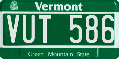VT license plate VUT586