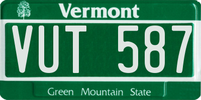 VT license plate VUT587