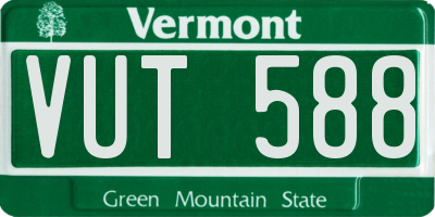 VT license plate VUT588