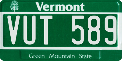 VT license plate VUT589