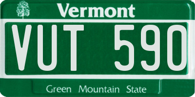 VT license plate VUT590