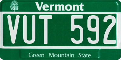 VT license plate VUT592