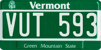 VT license plate VUT593