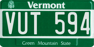VT license plate VUT594