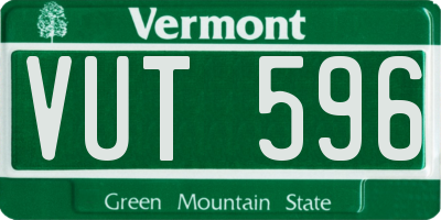 VT license plate VUT596