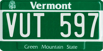 VT license plate VUT597