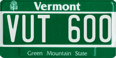 VT license plate VUT600