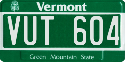 VT license plate VUT604