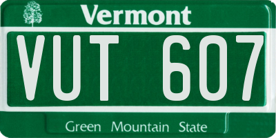 VT license plate VUT607