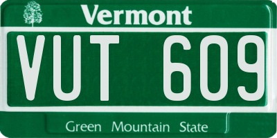 VT license plate VUT609