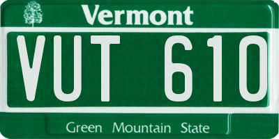 VT license plate VUT610