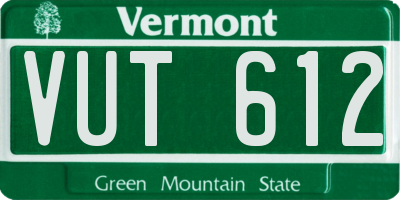 VT license plate VUT612