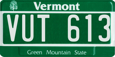 VT license plate VUT613