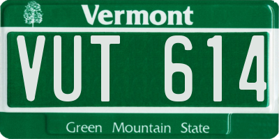VT license plate VUT614
