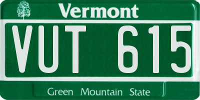 VT license plate VUT615