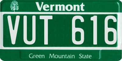 VT license plate VUT616
