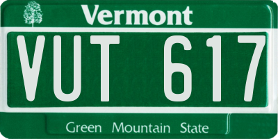 VT license plate VUT617