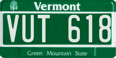 VT license plate VUT618