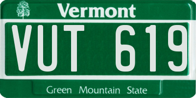VT license plate VUT619