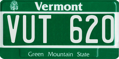 VT license plate VUT620