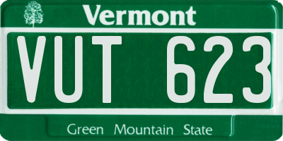 VT license plate VUT623