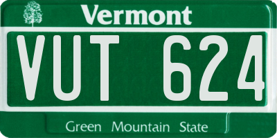 VT license plate VUT624