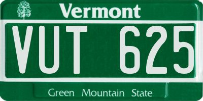 VT license plate VUT625