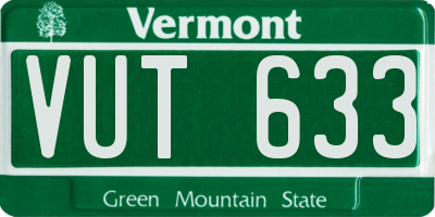 VT license plate VUT633