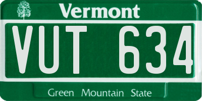 VT license plate VUT634