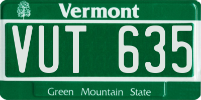 VT license plate VUT635