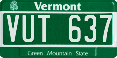 VT license plate VUT637