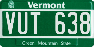 VT license plate VUT638
