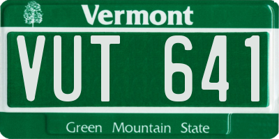 VT license plate VUT641