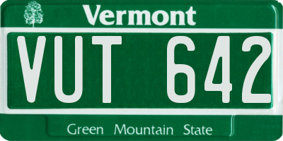 VT license plate VUT642