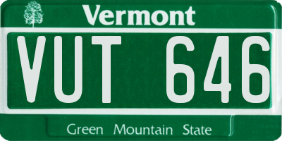 VT license plate VUT646