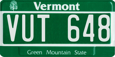 VT license plate VUT648