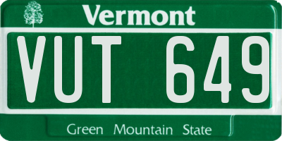 VT license plate VUT649