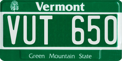 VT license plate VUT650