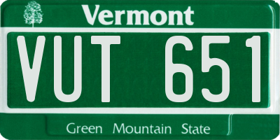 VT license plate VUT651