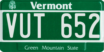 VT license plate VUT652