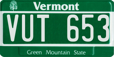 VT license plate VUT653