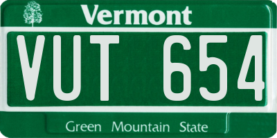 VT license plate VUT654