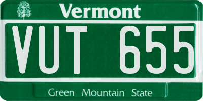 VT license plate VUT655